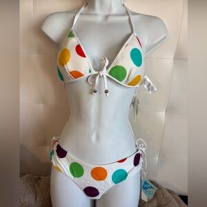 VITAMIN A. by AMAHLIA STEVENS BIKINI  Set Size S (6)Reversible White polka dot
